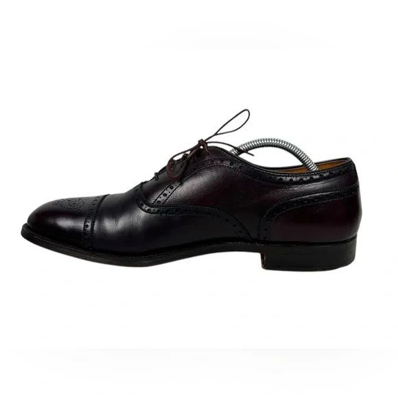 Alden Oxford Dress Shoes Men 11 Brown Leather Cap Toe 908 Brogue Lace Made USA